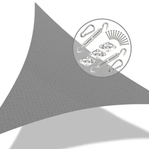 Voile d ombrage Triangle HDPE avec 19 pcs kit de montage