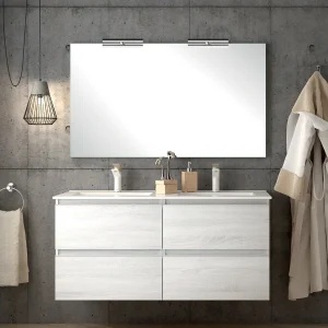 Meuble de salle de bain 120cm double vasque - 4 tiroirs - BALEA
