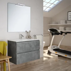 Meuble de salle de bain 60cm simple vasque - 2 tiroirs - BALEA