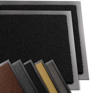 Lot de 2 Tapis de porte paillasson 40x60cm Noir